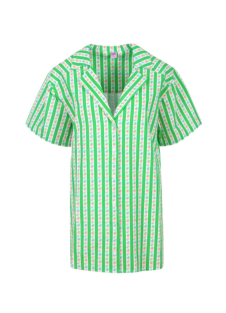 GRASS Printed Cotton Shirt Dress